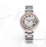 New 2024 Swiss Made Ballon Bleu Cartier Watch Auto 2-T Rose Gold Diamond 33mm